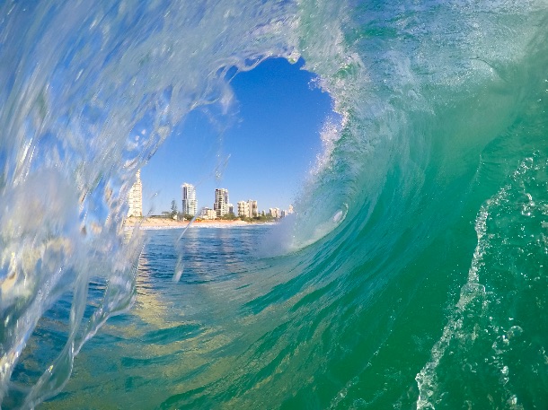 Waves crashing on Australia's Gold Coast.